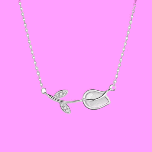 Collar Tulipan plata